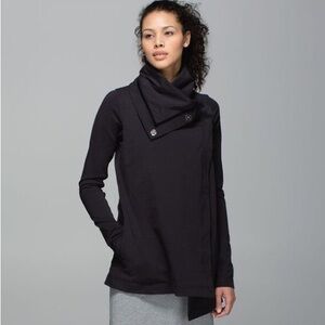 LULULEMON Savasana Wrap 6 Black Cardigan Ltd Edition Oscar Wilde French Terry